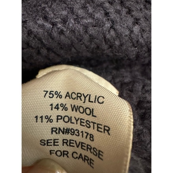 Philosophy Acrylic Wool Elbow Length Sleeve Navy Boxy Chunky Knit Sweater XS - Picture 4 of 4